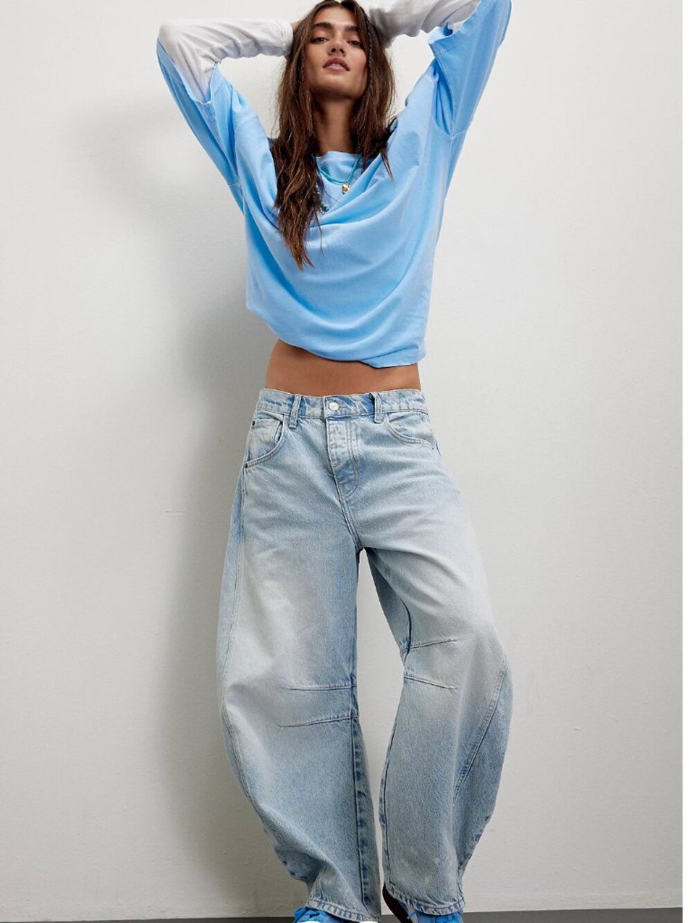 We The Free Good Luck Mid-Rise Barrel Jeans
